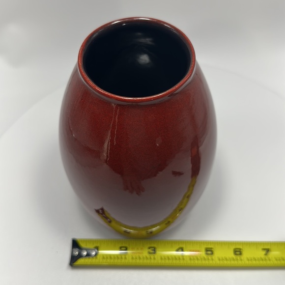 Vintage Oxblood Red Ceramic Vase by Amano Made in Germany - Picture 9 of 9